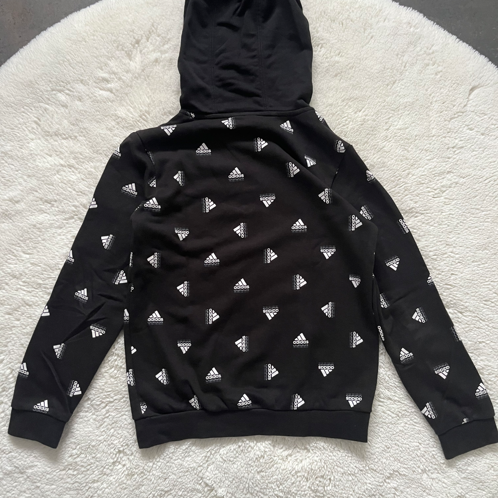 Sweat à capuche noir avec logo Adidas imprimé