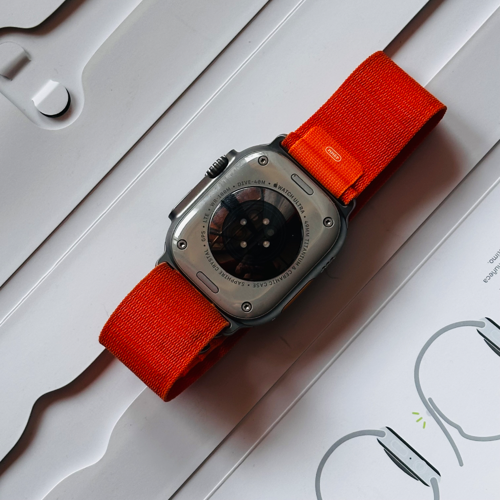 Apple Watch Ultra with Orange Strap