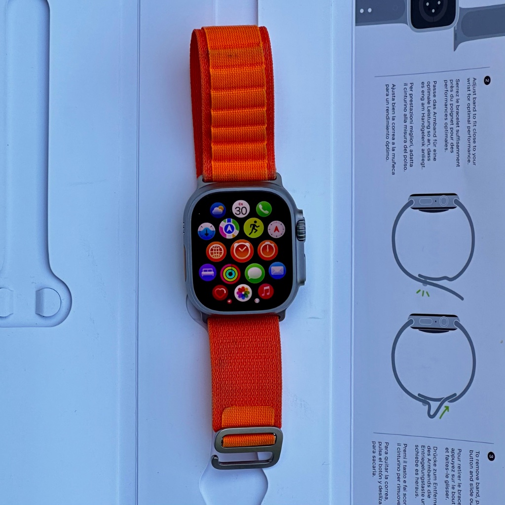 Apple Watch Ultra with Orange Strap