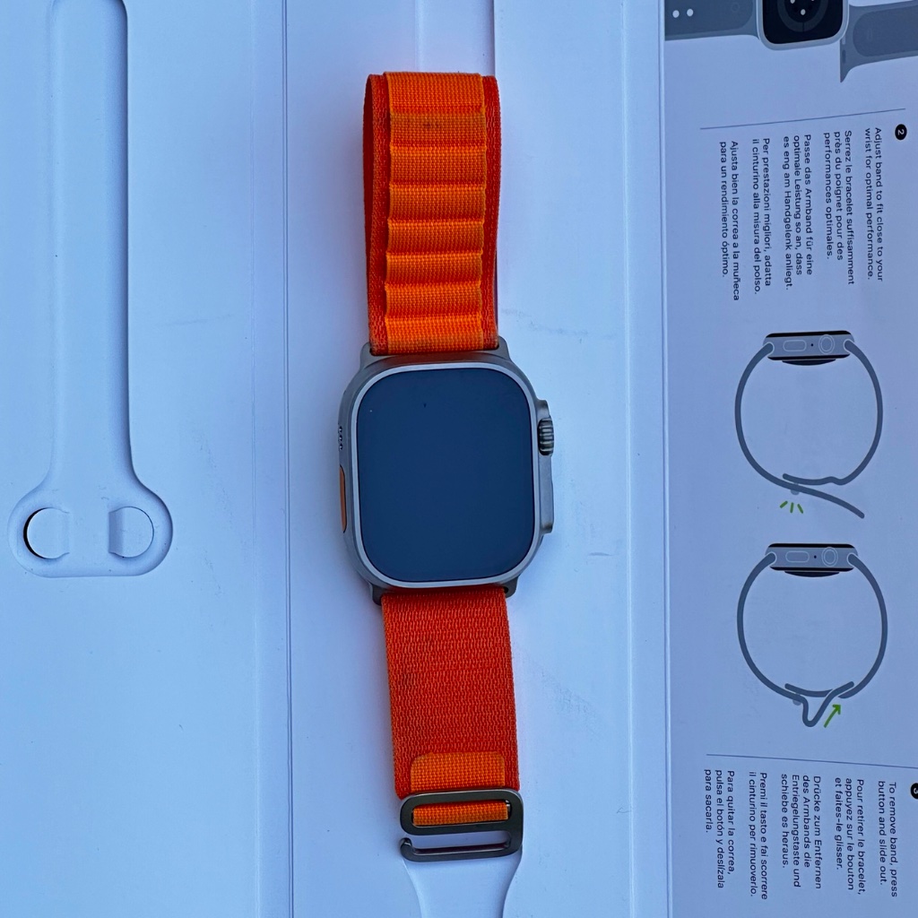 Apple Watch Ultra with Orange Strap